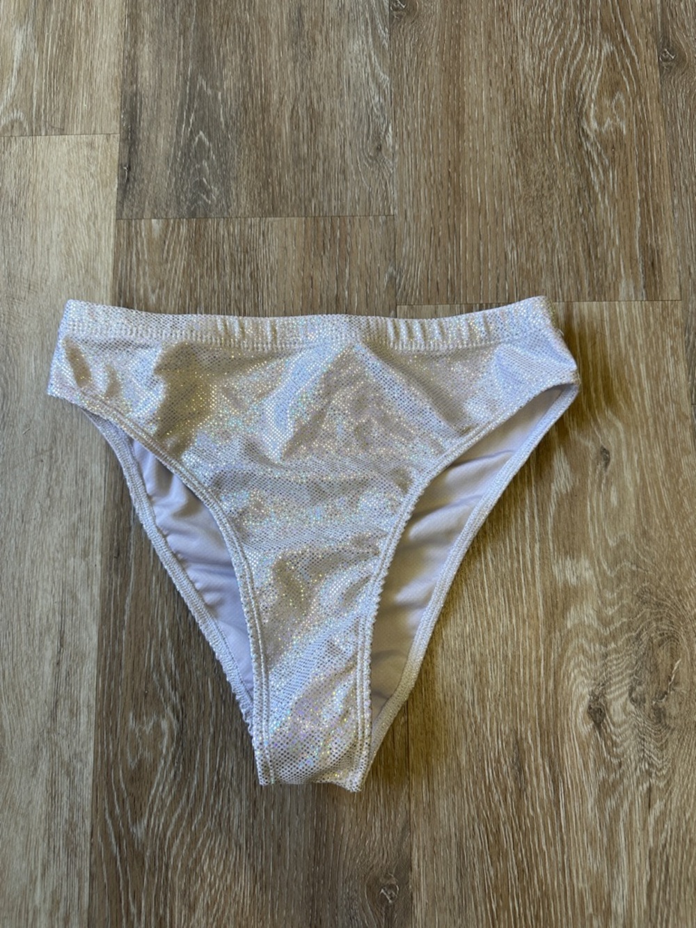 Sparkling White Holographic Bikini/rave Bottoms